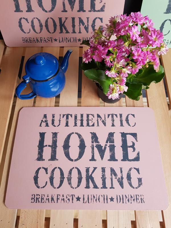 Ahşap Amerikan ServisPudra Pembe Home Cooking