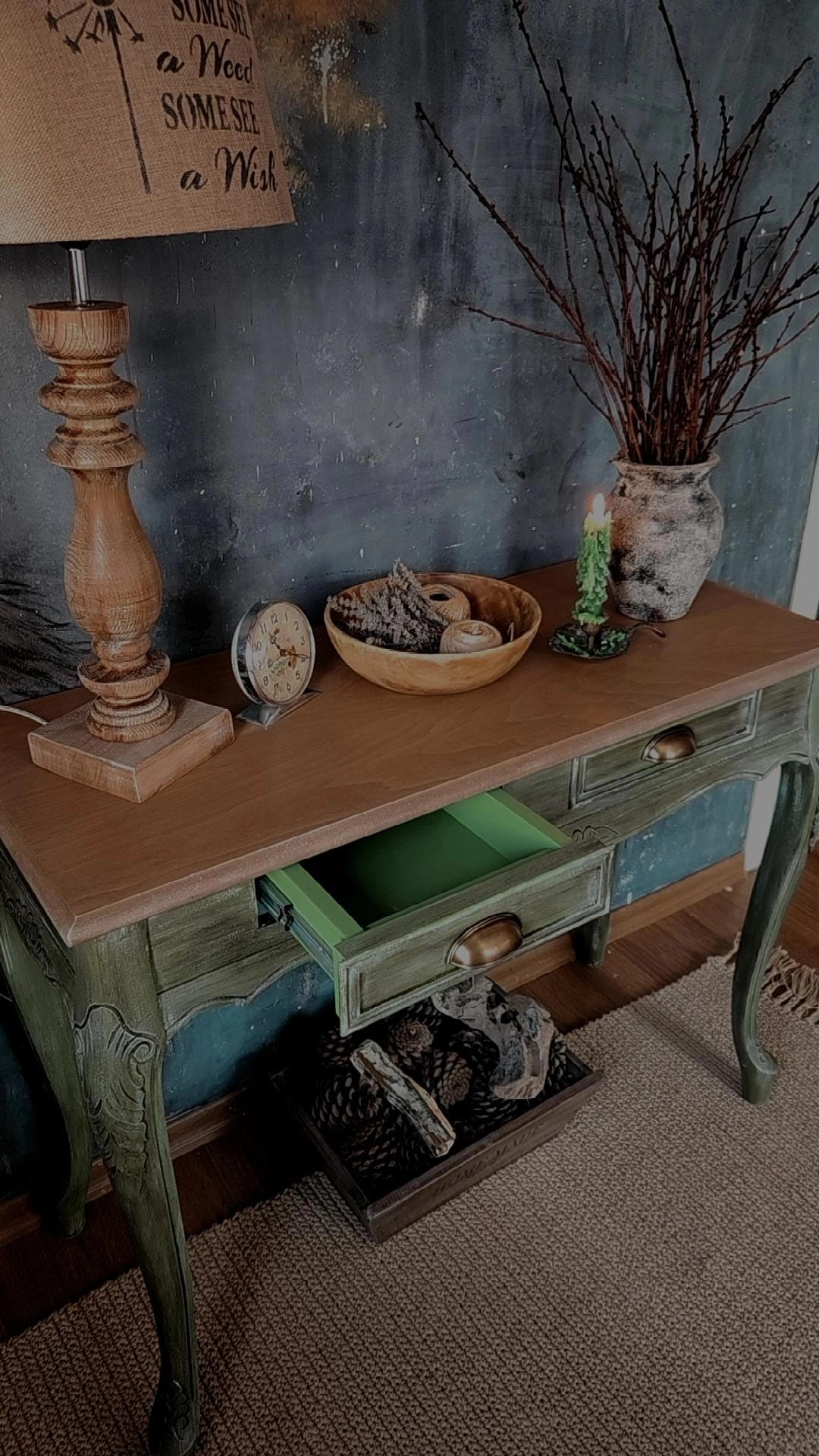 Yeşil Eskitme Dresuar