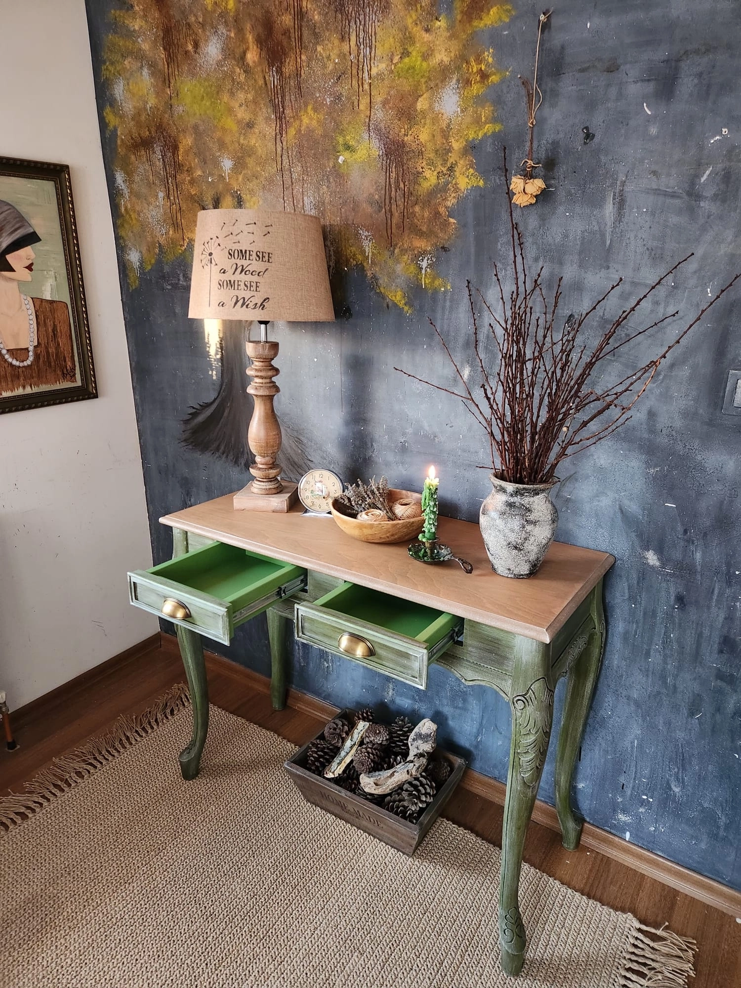 Yeşil Eskitme Dresuar