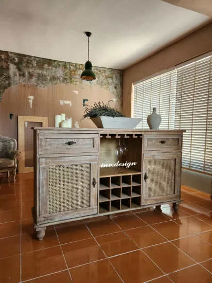 Masif Eskitme Konsol (Şaraplık & Bar)